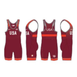 Nike Youth USAWR Grappler Elite Tour Wrestling Singlet - Red