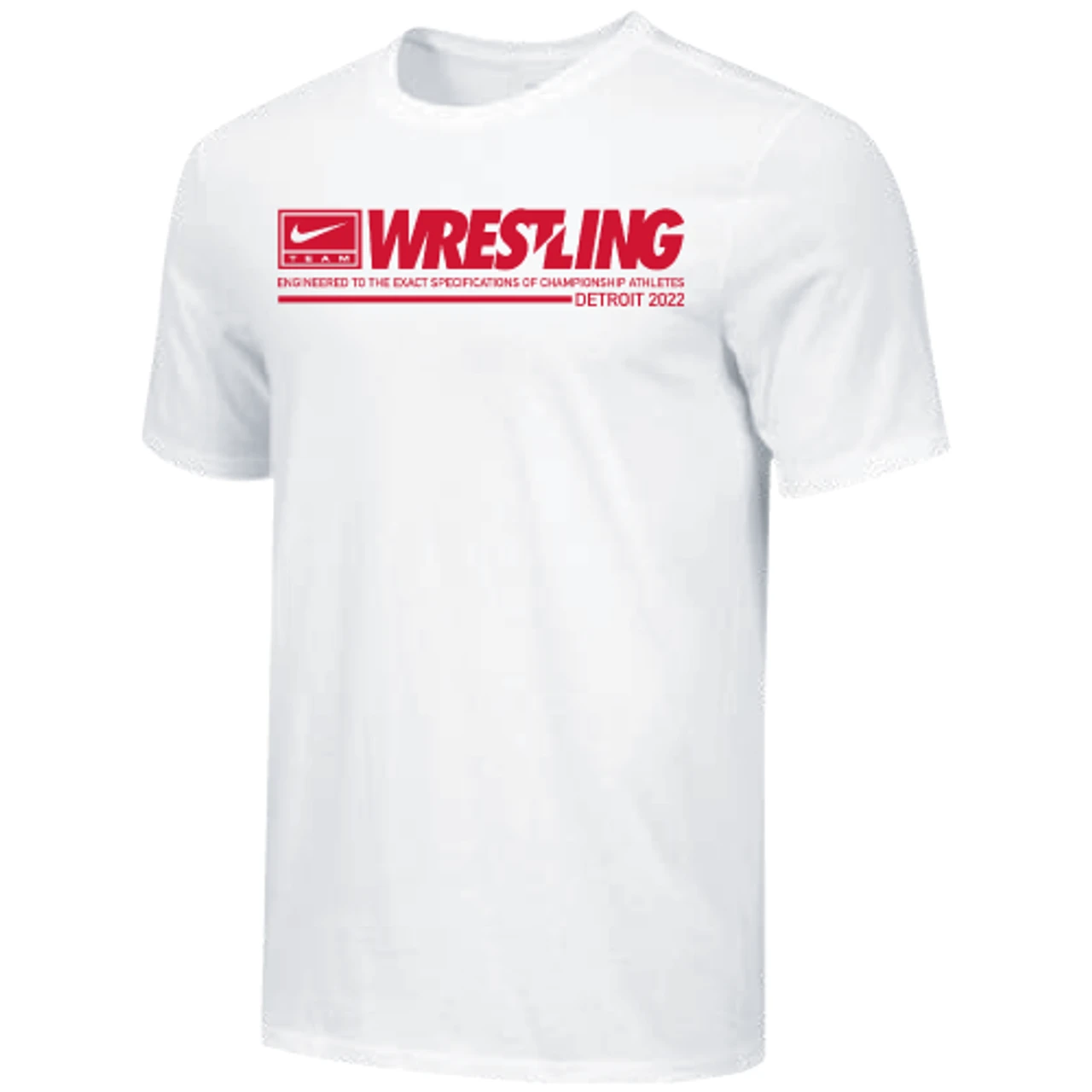 Nike Men's Wrestling Detroit Athlete Tee - White/Red 1 Nike Men's Wrestling Detroit Athlete Tee - White/Red