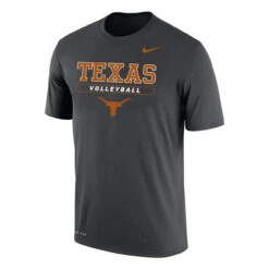 Nike Men's Volleyball University Of Texas Dri-Fit Cotton Short Sleeve Tee - Anthracite