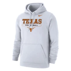 Nike Men's Volleyball University Of Texas Club Fleece Pullover Hoodie - White