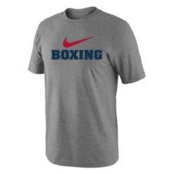 Nike Men's Boxing Red Swoosh Tee - Grey/Red/Blue