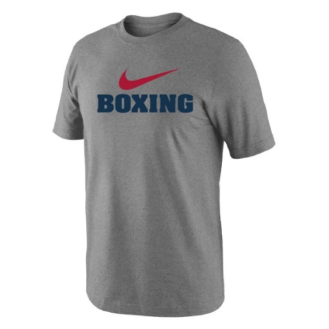 Nike Men's Boxing Red Swoosh Tee - Grey/Red/Blue 1 Nike Men's Boxing Red Swoosh Tee - Grey/Red/Blue