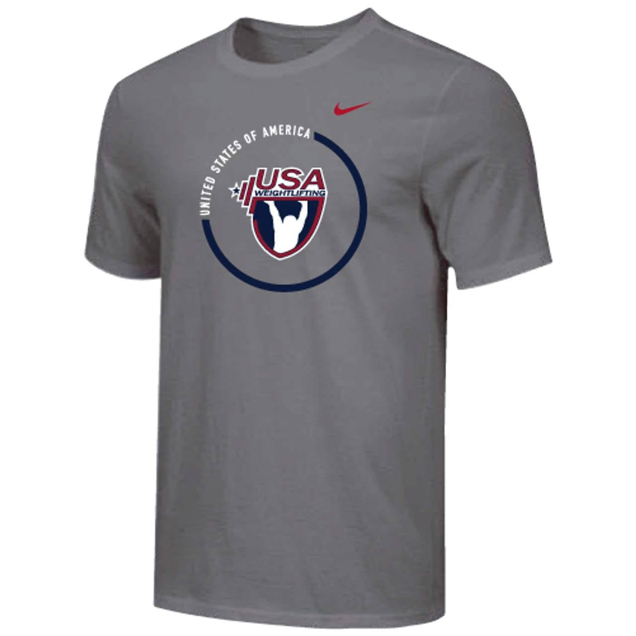 Nike Men's USA Weightlifting USA Circle Tee - Grey 1 Nike Men's USA Weightlifting USA Circle Tee - Grey