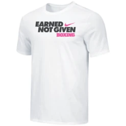 Nike Men's Boxing Earned Not Given Tee - White/Black/Pink