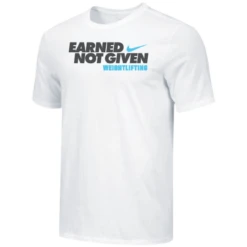 Nike Men's Weightlifting Earned Not Given Tee - White/Black/Blue