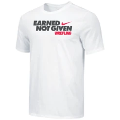 Nike Men's Wrestling Earned Not Given Tee - White/Black/Red