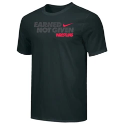 Nike Men's Wrestling Earned Not Given Tee - Black/Grey/Red