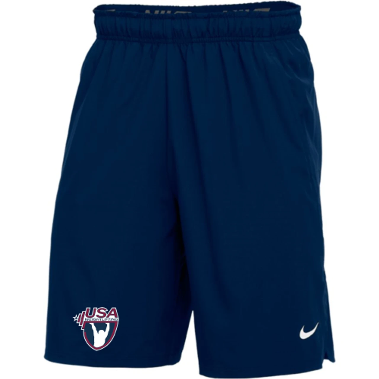 Nike Men's USA Weightlifting Flex Woven Training Short W/Pockets - Navy/White 1 Nike Men's USA Weightlifting Flex Woven Training Short W/Pockets - Navy/White