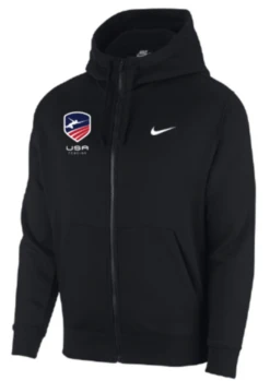 Nike Men's USA Fencing Club Fleece Full Zip Hoodie - Black