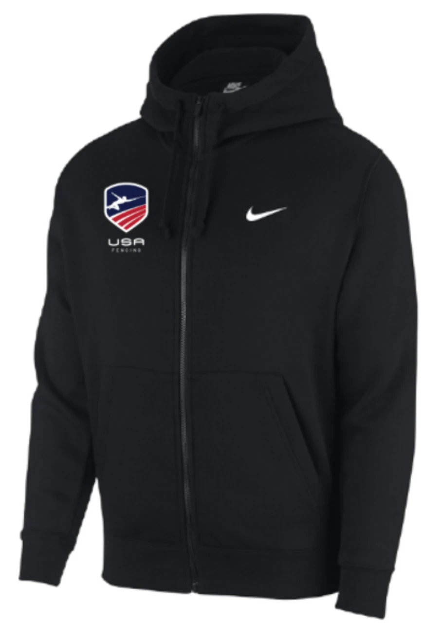 Nike Men's USA Fencing Club Fleece Full Zip Hoodie - Black 1 Nike Men's USA Fencing Club Fleece Full Zip Hoodie - Black