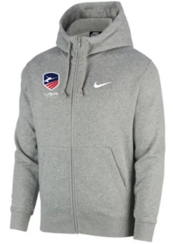 Nike Youth USA Fencing Club Fleece Full Zip Hoodie - Heather Grey