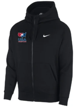 Nike Youth USA Wrestling Club Fleece Full Zip Hoodie - Black