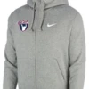 Nike Men's USA Weightlifting Club Fleece Full Zip Hoodie - Heather Grey