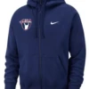 Nike Men's USA Weightlifting Club Fleece Full Zip Hoodie - Navy/White