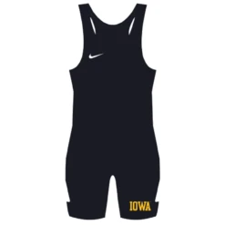 Nike Youth University Of Iowa Grappler Elite Wrestling Singlet - Black/Gold