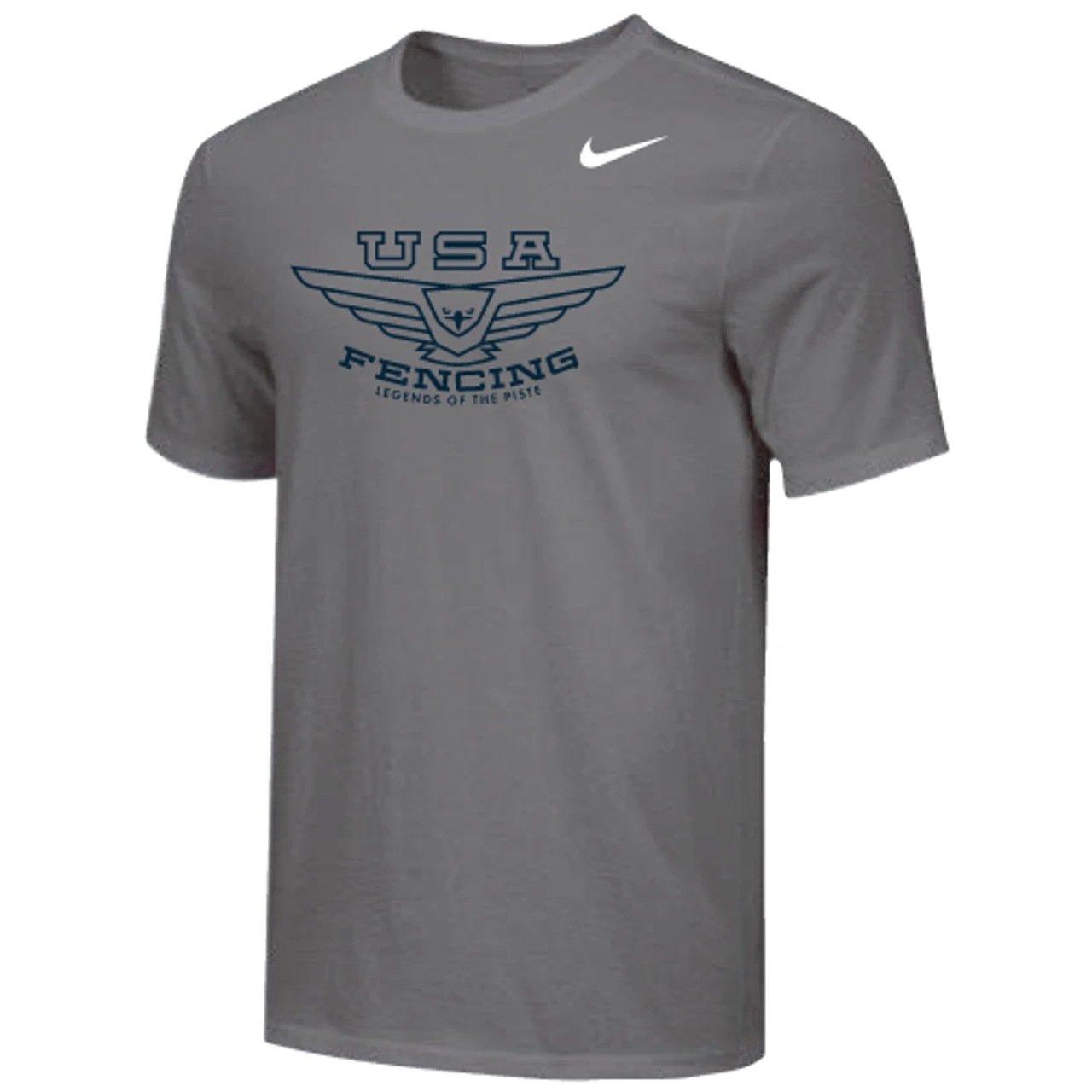 Nike Men's USA Fencing Legends Of The Piste Tee - Grey/Navy 1 Nike Men's USA Fencing Legends Of The Piste Tee - Grey/Navy