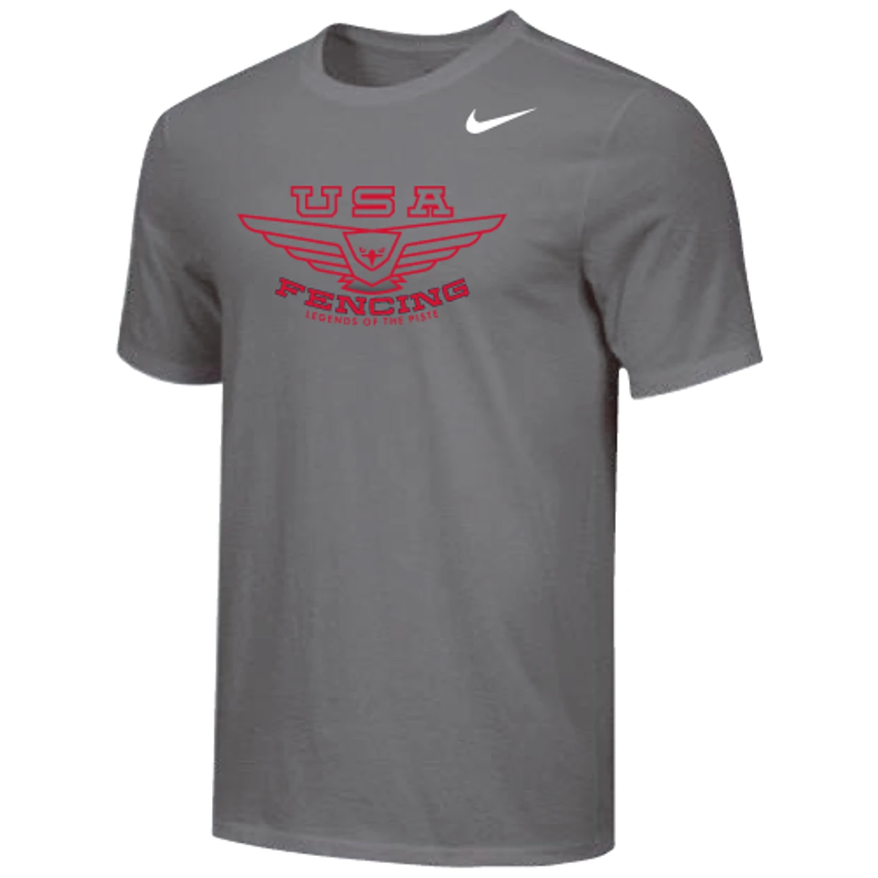 Nike Men's USA Fencing Legends Of The Piste Tee - Grey/Red 1 Nike Men's USA Fencing Legends Of The Piste Tee - Grey/Red