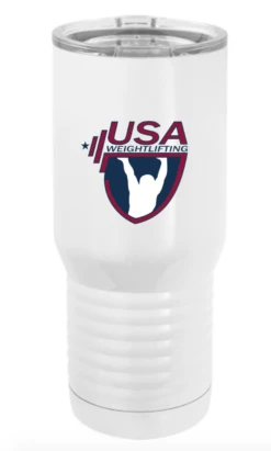 USA Weightlifting Polar Camel Stainless Steel 20 Oz Travel Mug - White/Red/Blue