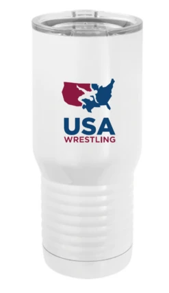USA Wrestling Polar Camel Stainless Steel 20 Oz Travel Mug - White/Red/Blue