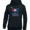 Nike Youth USA Wrestling Pullover Club Fleece Hoodie - Black/White