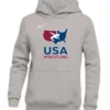 Nike Youth USA Wrestling Pullover Club Fleece Hoodie - Grey/White