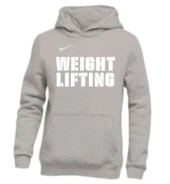 Nike Youth Weightlifting Pullover Club Fleece Hoodie - Grey/White