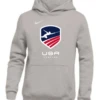 Nike Youth USA Fencing Pullover Club Fleece Hoodie - Grey/White