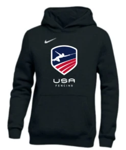 Nike Youth USA Fencing Pullover Club Fleece Hoodie - Black/White