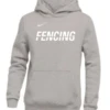 Nike Youth Fencing Pullover Club Fleece Hoodie - Grey/White