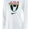 Nike Women's USA Weightlifting Team Legend LS Black History Month Crew - White