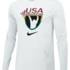 Nike Men's USA Weightlifting Team Legend LS Black History Month Crew - White