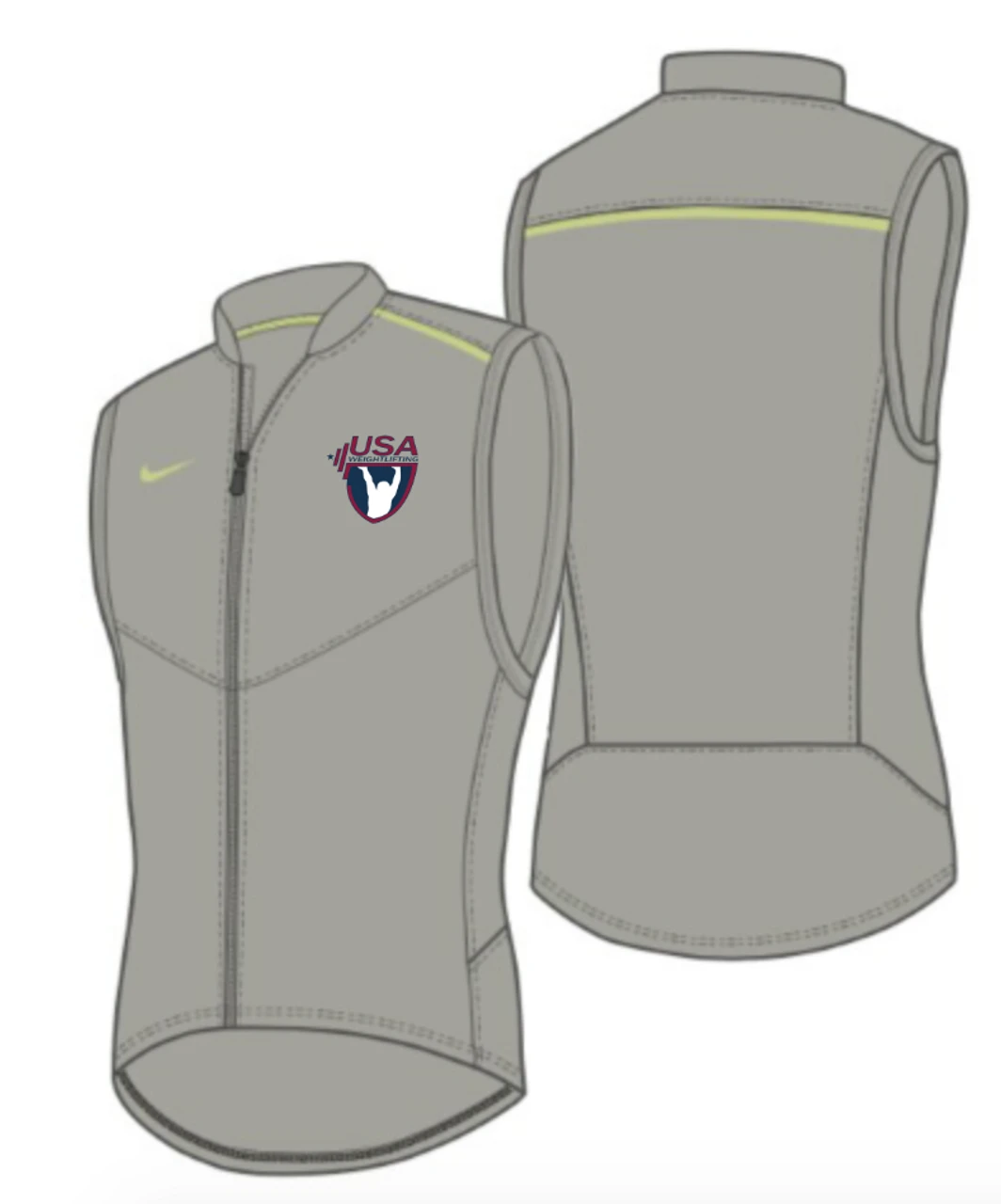 Nike Men's USA Weightlifting Performance Vest - Pewter 1 Nike Men's USA Weightlifting Performance Vest - Pewter