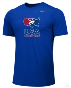 Nike Youth USA Wrestling Team Legend SS Crew - Royal
