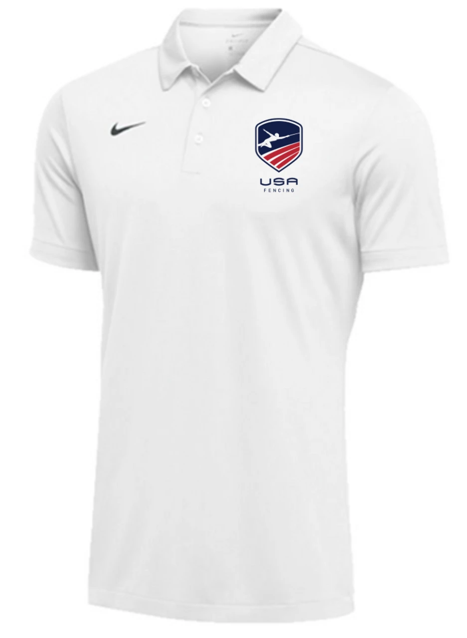 Nike Men's USA Fencing Polo - White 1 Nike Men's USA Fencing Polo - White