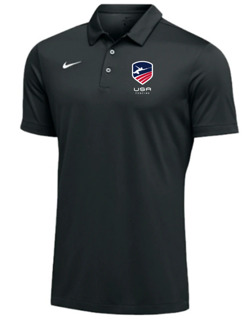 Nike Men's USA Fencing SS Polo - Black 1 Nike Men's USA Fencing SS Polo - Black