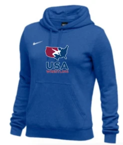 Nike Women's USA Wrestling Club Fleece Pullover Hoodie - Royal