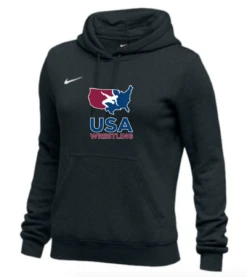 Nike Women's USA Wrestling Club Fleece Pullover Hoodie - Black