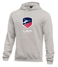 Nike Men's USA Fencing Club Fleece Pullover Hoodie - Heather Grey