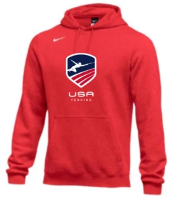 Nike Men's USA Fencing Club Fleece Pullover Hoodie - Scarlet