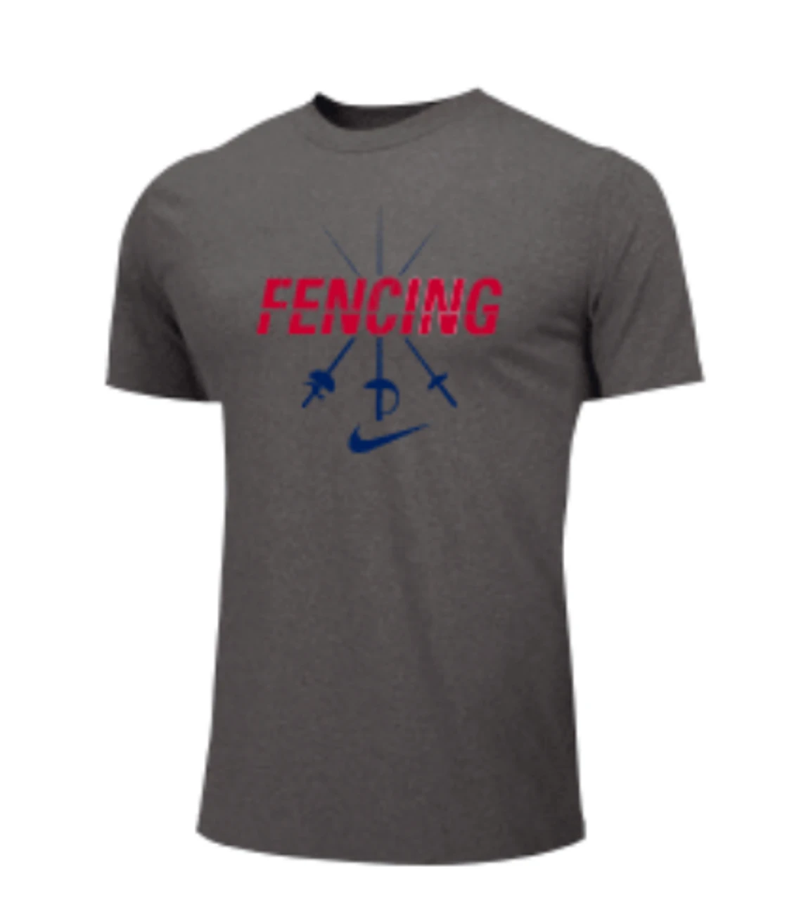 Nike Youth Fencing Swords Tee - Dark Grey Heather 1 Nike Youth Fencing Swords Tee - Dark Grey Heather