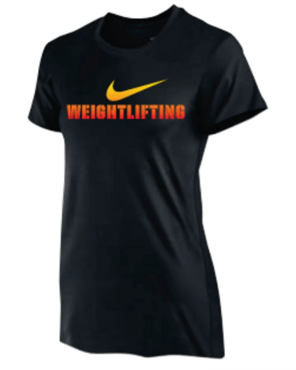 Nike Women's Weightlifting Tee - Black/Orange/Yellow 1 Nike Women's Weightlifting Tee - Black/Orange/Yellow