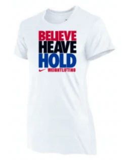 Nike Women's Weightlifting Believe Heave Hold Tee - White