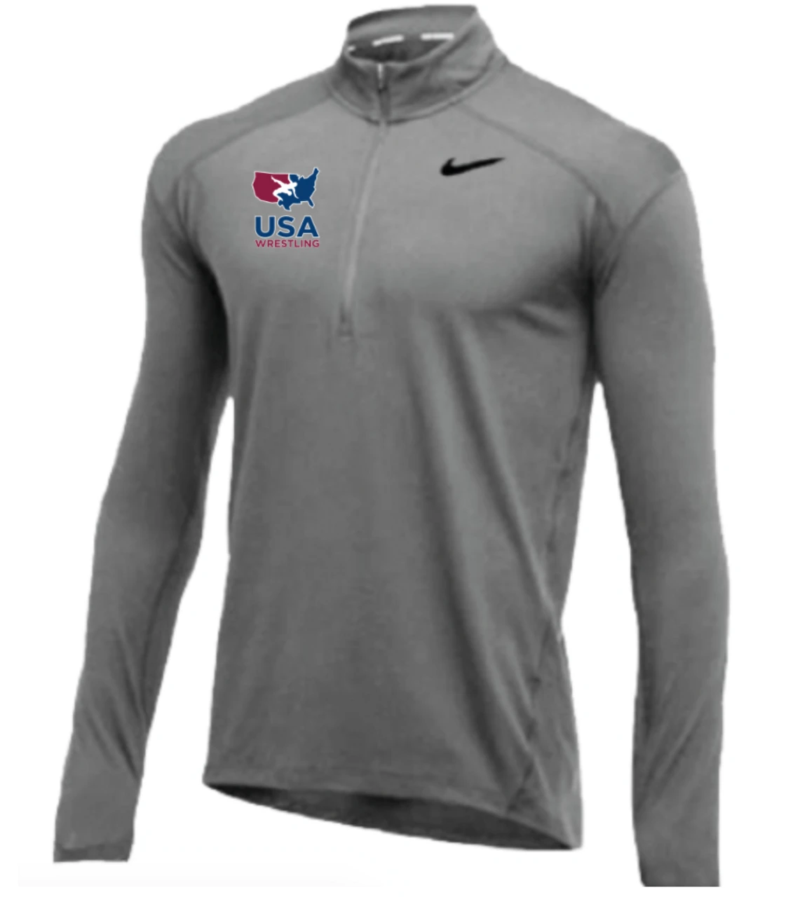 Nike Men's USA Wrestling 1/2 Zip Top - Grey 1 Nike Men's USA Wrestling 1/2 Zip Top - Grey