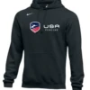 Nike Men's USA Fencing Club Horizontal Logo Fleece Pullover Hoodie - Black