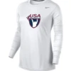 Nike Women's USA Weightlifting Legend LS Crew - White/Cool Grey