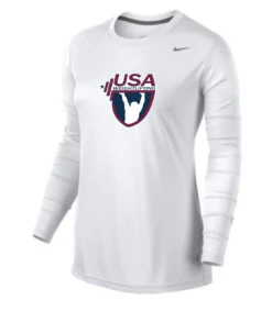 Nike Women's USA Weightlifting Legend LS Crew - White/Cool Grey