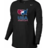 Nike Women's USA Wrestling Legend LS Crew - Black/Black/Cool Grey