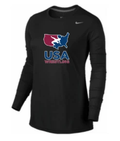 Nike Women's USA Wrestling Legend LS Crew - Black/Black/Cool Grey