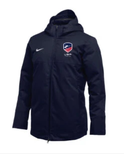 Nike Men's USA Fencing Team Down Filled Parka - Navy/Red/White/Blue