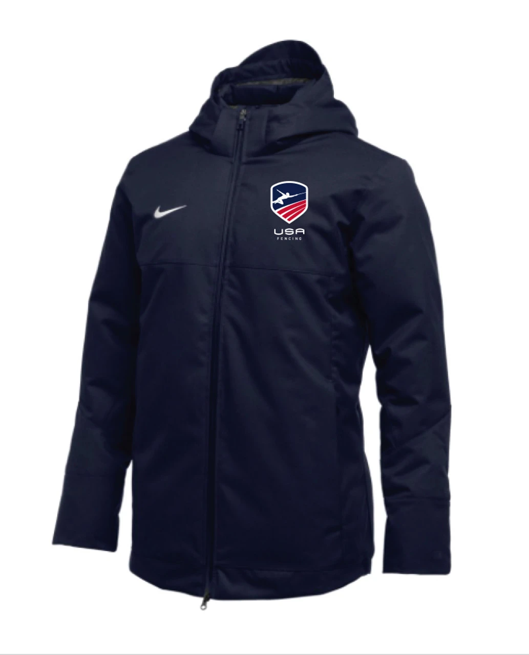 Nike Men's USA Fencing Team Down Filled Parka - Navy/Red/White/Blue